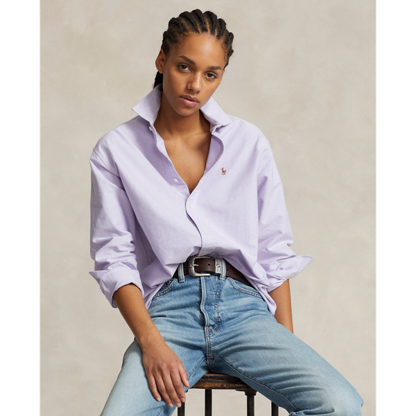 Sky Lavendar Relaxed Fit Cotton Oxford Shirt Polo Ralph Lauren 7