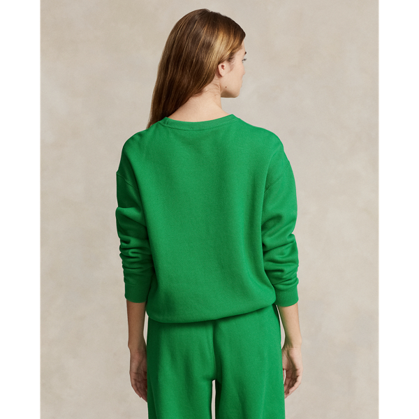 Preppy Green Fleece Crewneck Sweatshirt Polo Ralph Lauren for fall 5
