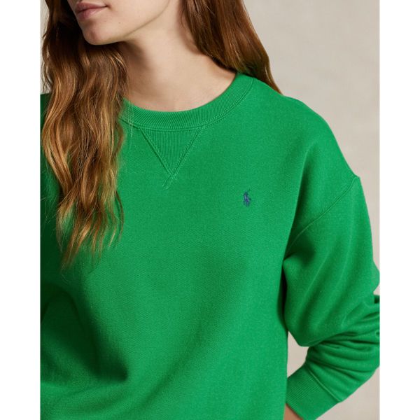 Preppy Green Fleece Crewneck Sweatshirt Polo Ralph Lauren for fall 6