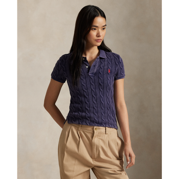 POLO RALPH LAUREN】ケーブルニット ポロシャツ | (トップス