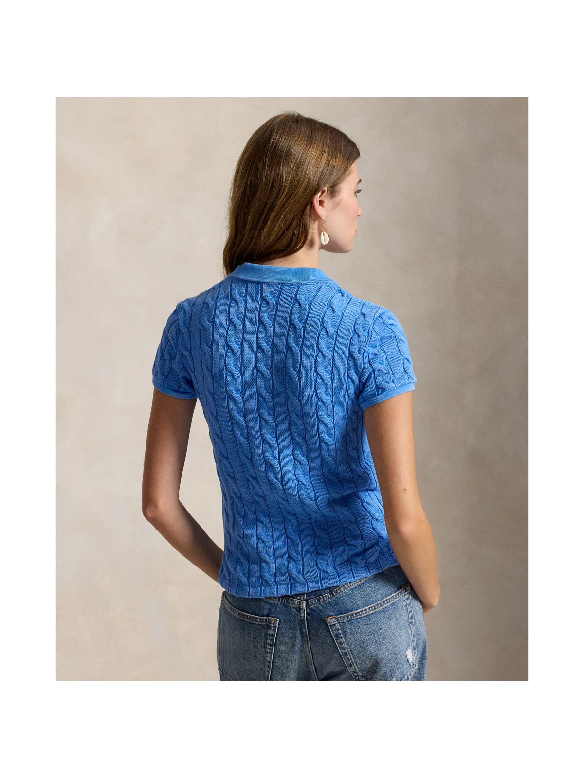 Женские рубашки Ralph Lauren Cable-Knit Polo Shirt — фото 2