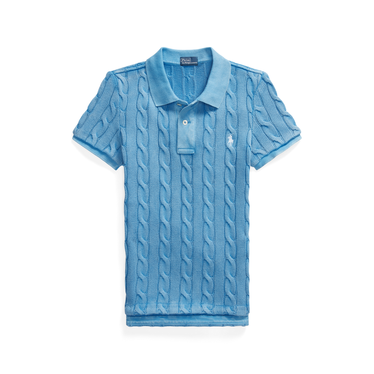 Cable-Knit Polo Shirt