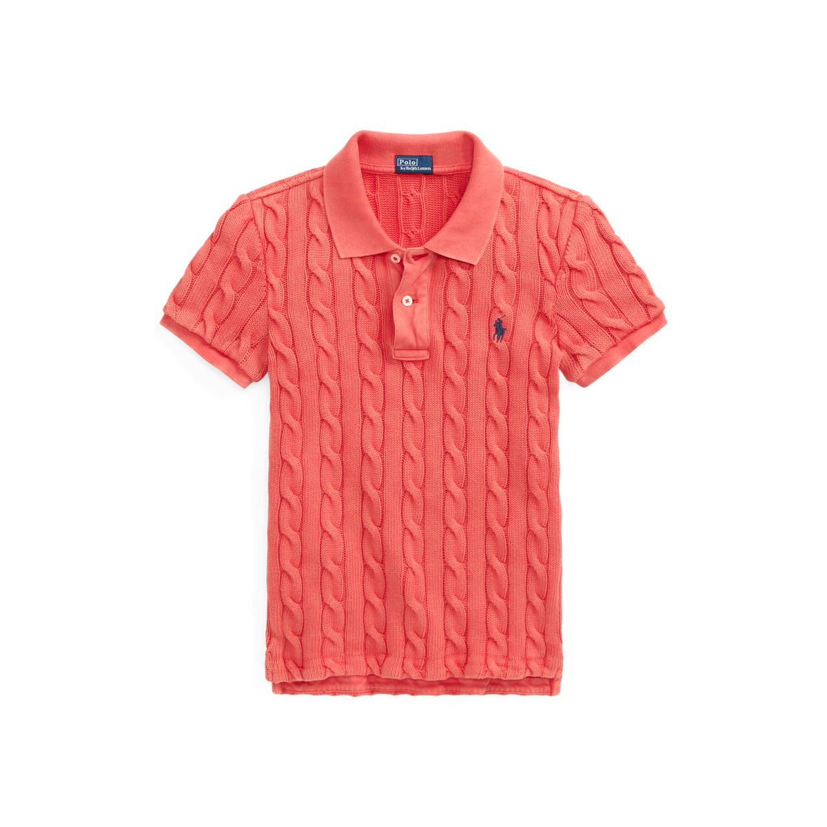 Cable-Knit Polo Shirt
