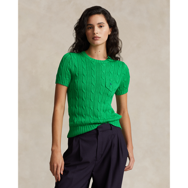 Green short sleeve sweater outlet