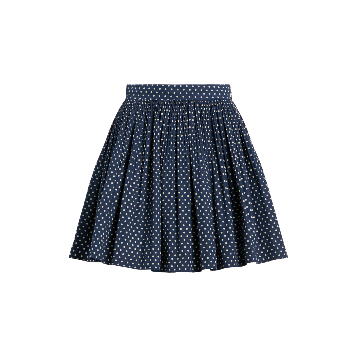 Navy and red polka dot skirt online