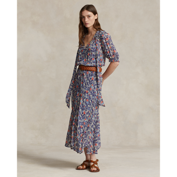 Ralph lauren floral print georgette dress online