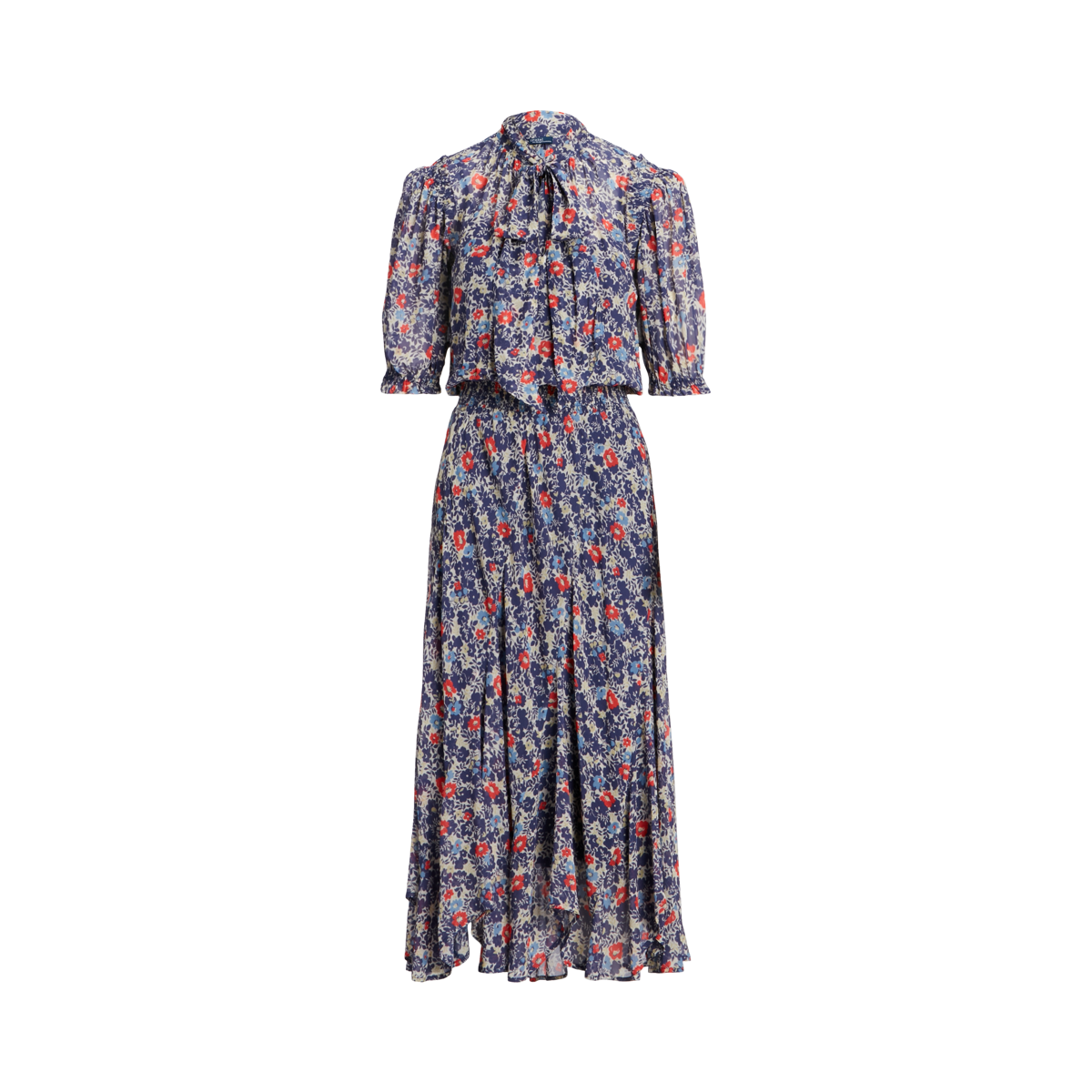 春夏新作 Floral Tie-Neck Georgette Dress | Ralph Lauren ワンピース