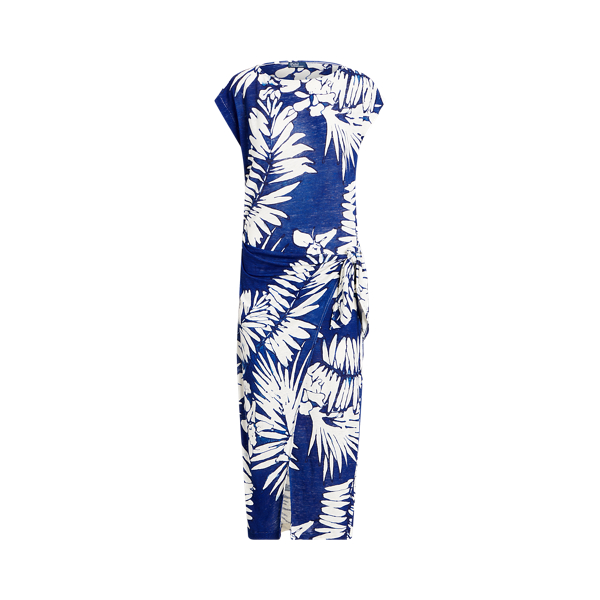 Floral Linen Faux Wrap Dress for Women Ralph Lauren UK