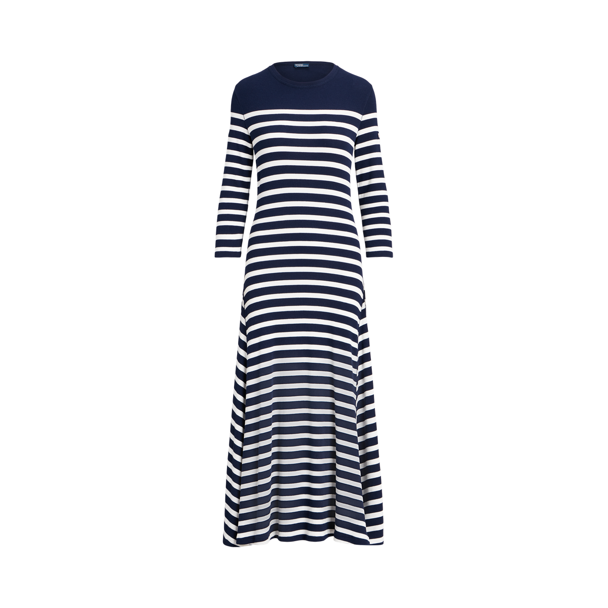 Ralph Lauren★Striped Pointelle-Knit Sweater Dress Striped Pointelle-Knit Sweater Dress