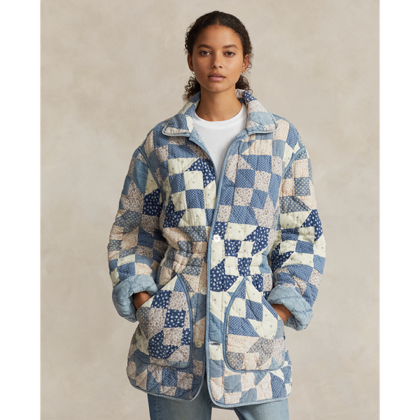 Reversible Quilt Patchwork Motif Jacket
