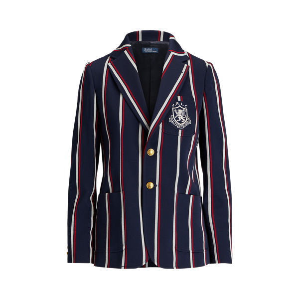 Crest Patch Striped Blazer for Women Ralph Lauren UK