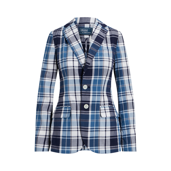 Plaid Cotton Blazer Polo Ralph Lauren 1