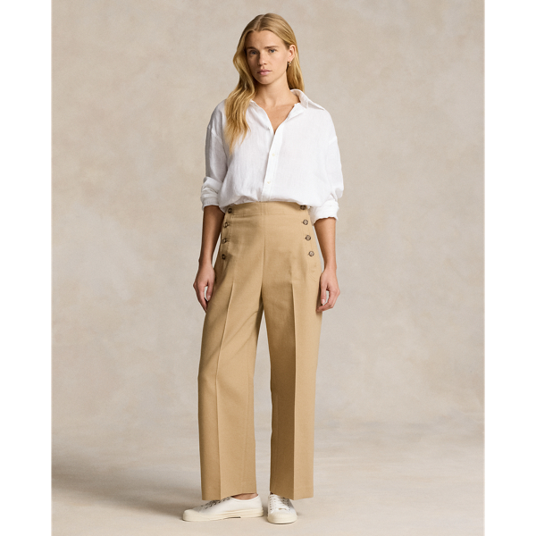 Wide-Leg Cropped Sailor Pant