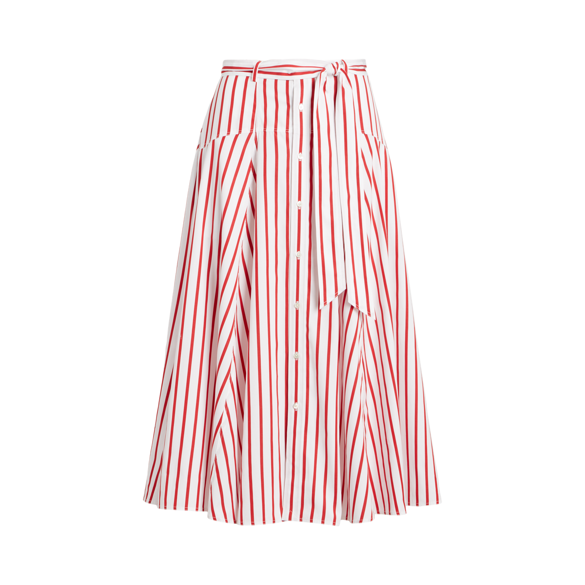 スカート Polo Ralph Lauren A-Line Button-Down Skirt With Subtle Polo Ralph Lauren A-Line Button-Down Midi Skirt in Natural