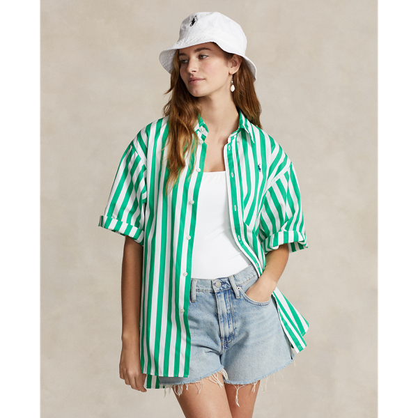 Relaxed Fit Striped Cotton Shirt