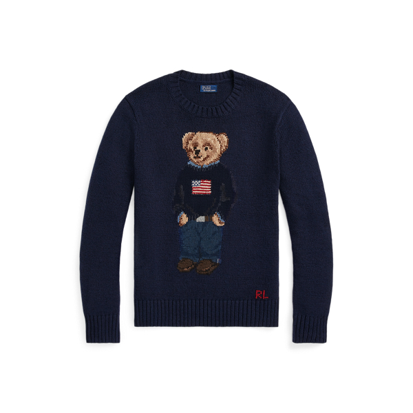 Flag Cotton Crewneck Sweater Ralph Lauren