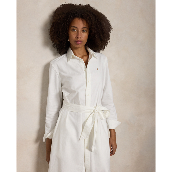 Belted Cotton Oxford Shirtdress