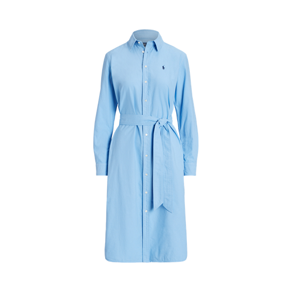 Belted Cotton Oxford Shirtdress