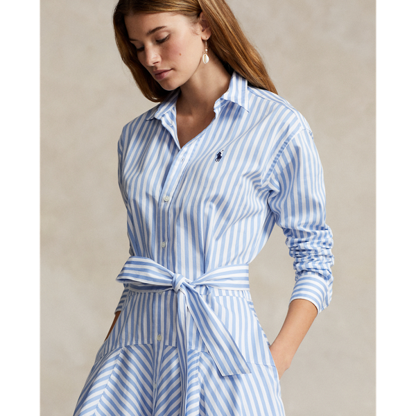 Striped Cotton Panelled Shirtdress Ralph Lauren Australia