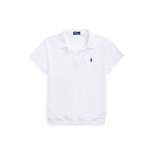 White Shrunken Fit Terry Polo Shirt Polo Ralph Lauren 2