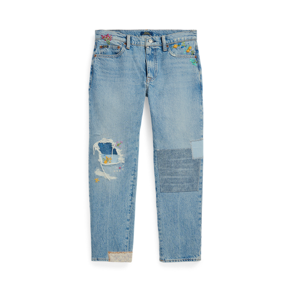 Girls’ Ralph Lauren distressed shops patchwork jeans