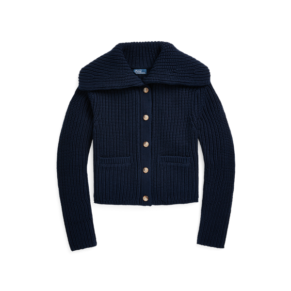 Gerippte Baumwollstrickjacke mit Kragen Polo Ralph Lauren in 1