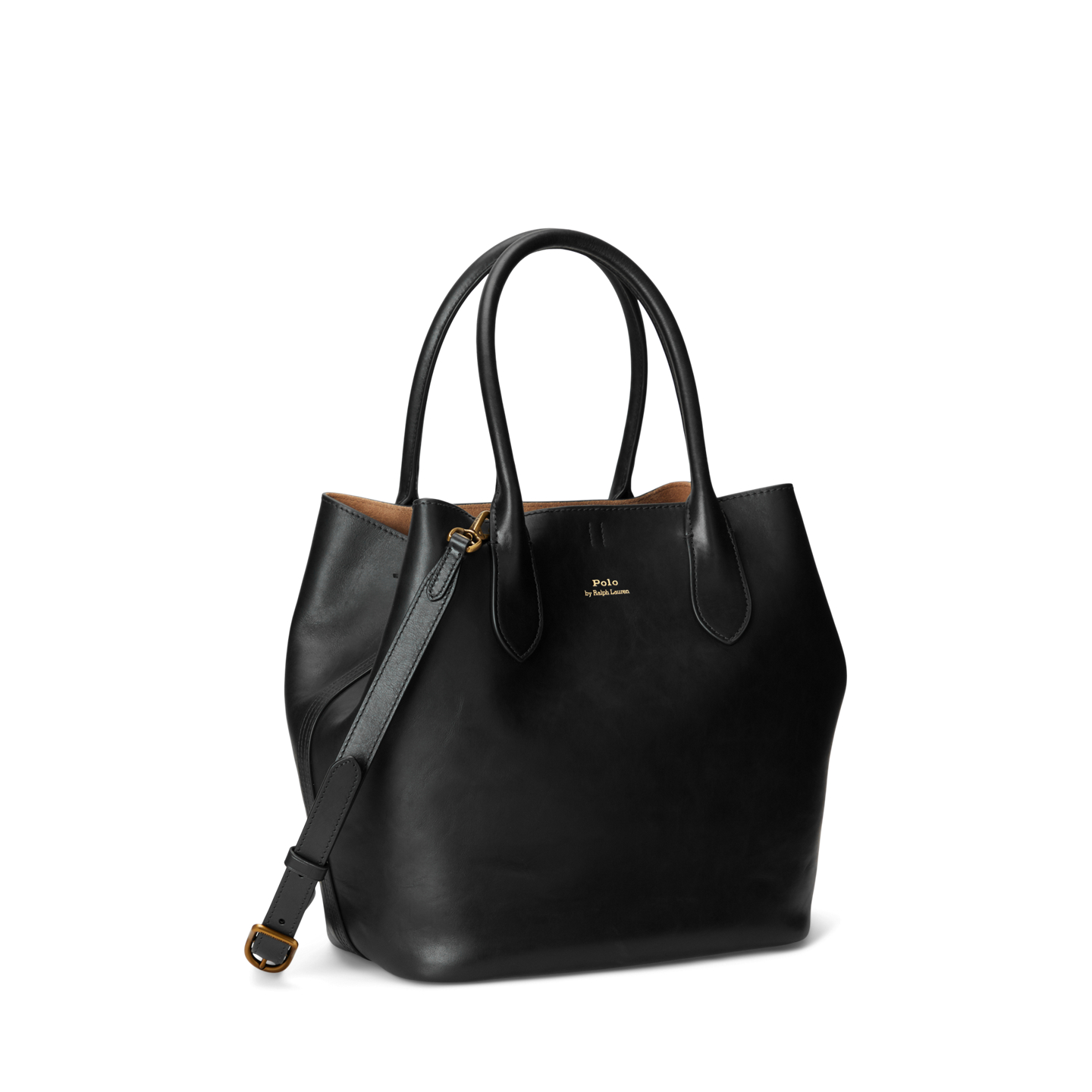 Женская сумка Ralph Lauren Bellport Leather Medium Tote, цвет: Чёрный — фото 1
