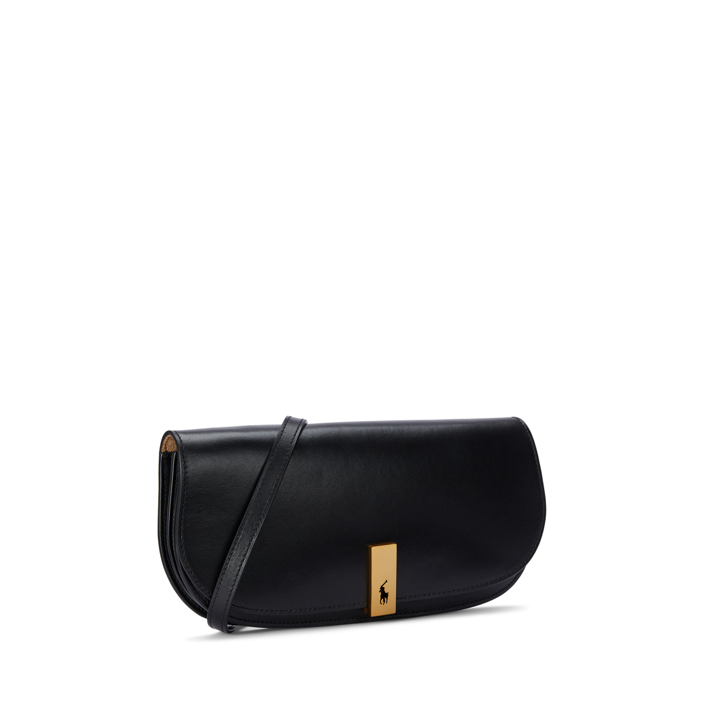 Женские клатчи Ralph Lauren Polo ID Leather Medium Clutch, цвет: Чёрный — фото 1