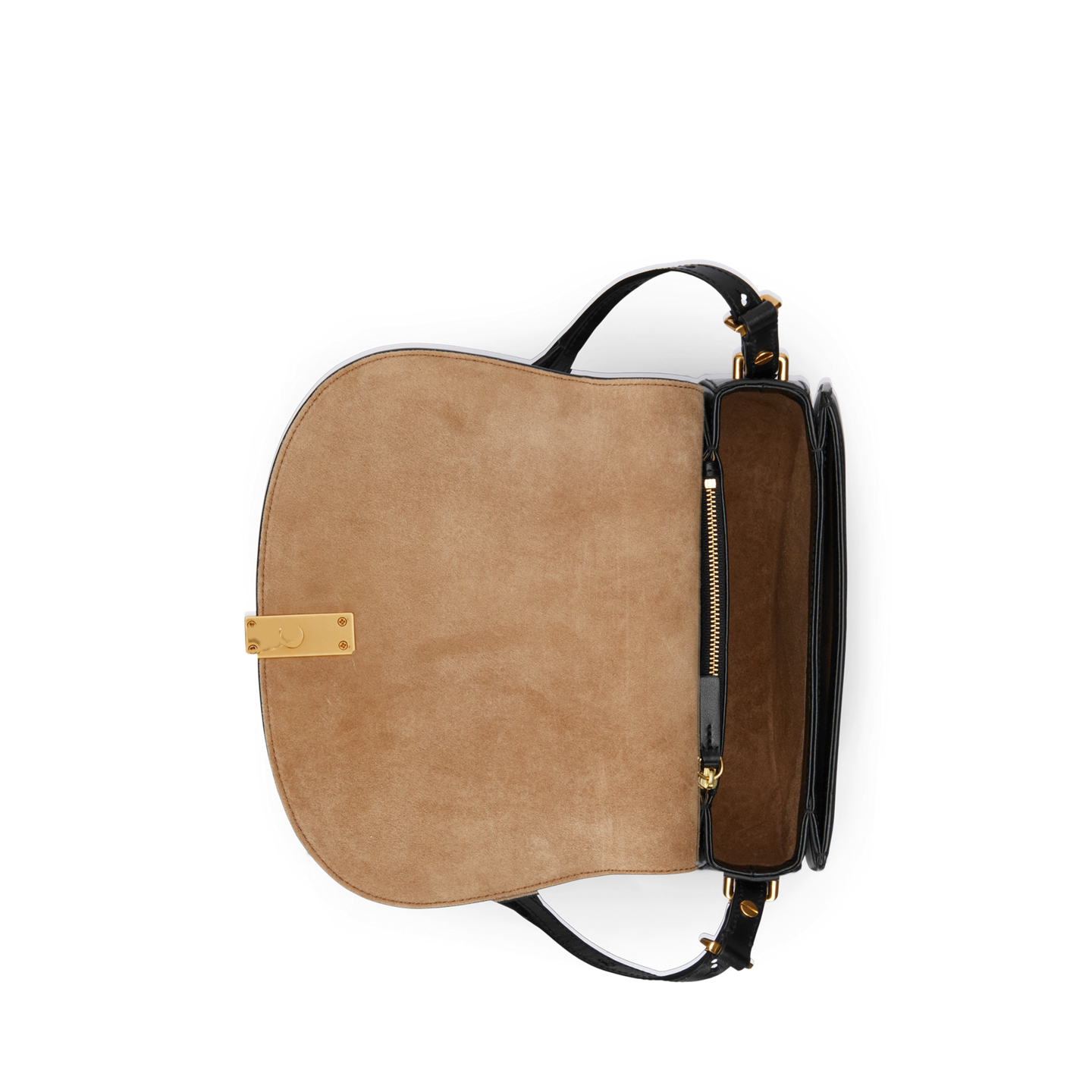 Женская сумка Ralph Lauren Polo ID Leather Saddle, цвет: Чёрный — фото 2