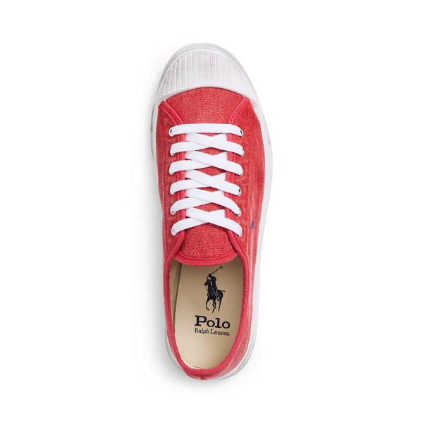 Sunrise Red Essence 100 Canvas Cap-Toe Trainers Polo Ralph Lauren 4