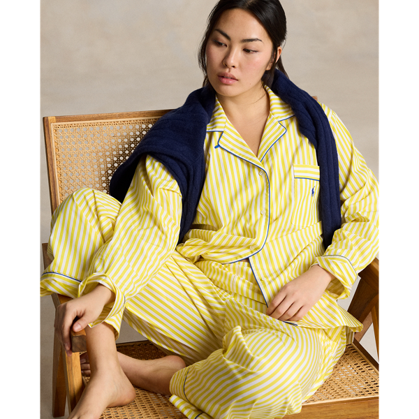 Ralph Lauren ストライプ パジャマセット ストライプド ポプリン ロングスリーブ パジャマ セット