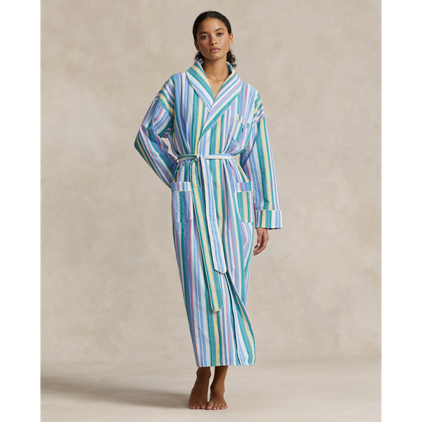 Multicolor Striped Seersucker Robe Polo Ralph Lauren 1