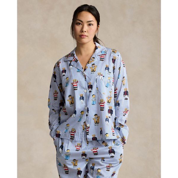 Polo Bear Cotton Long Sleeve Pajama Set ポロ ベア パジャマ Polo Bear Cotton Long-Sleeve Pajama Set