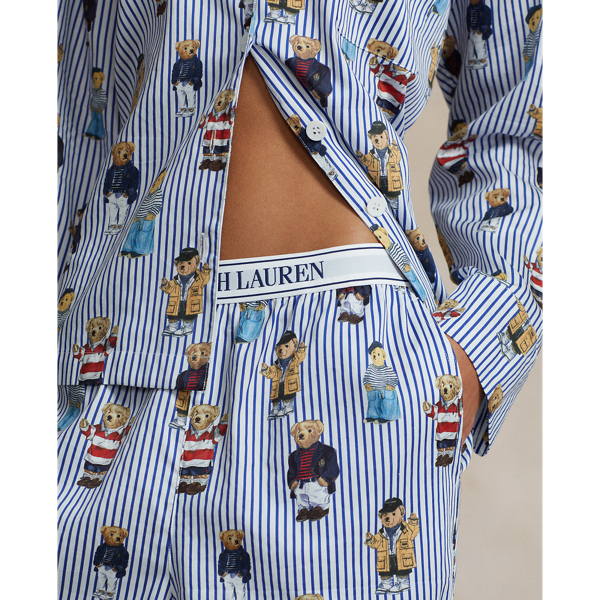 Polo Bear Long Sleeve Pyjama Set for Women Ralph Lauren UK