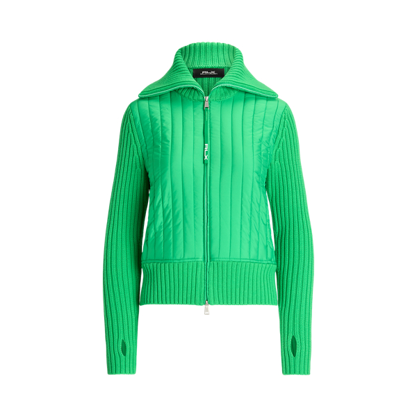 Hybrid-Pulloverjacke mit Tunnelkragen