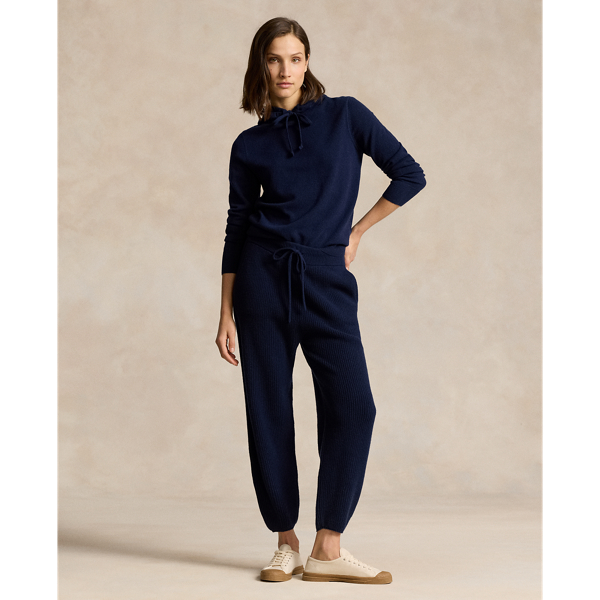 Refined Navy Washable Cashmere Hoodie RLX 4