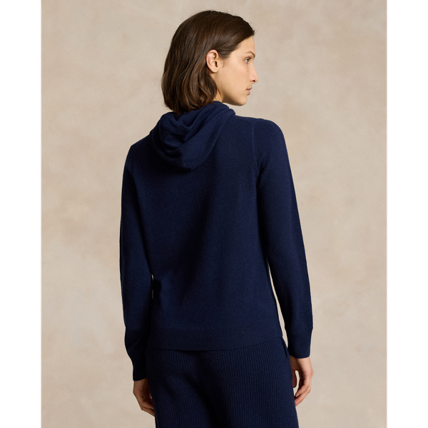 Refined Navy Washable Cashmere Hoodie RLX 5