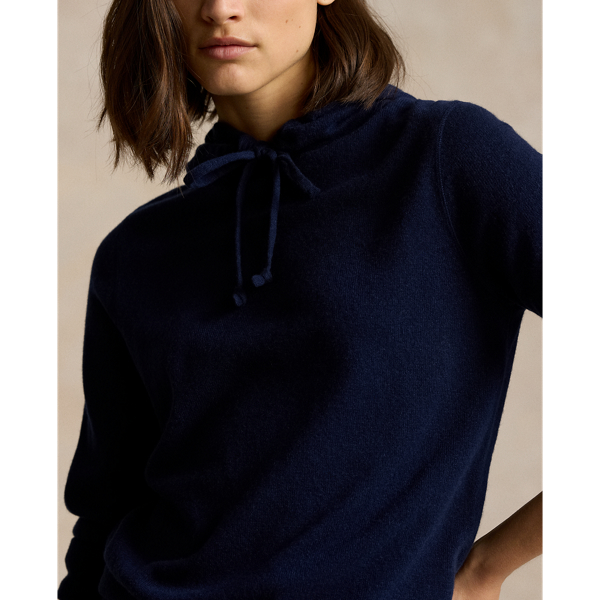 Refined Navy Washable Cashmere Hoodie RLX 6