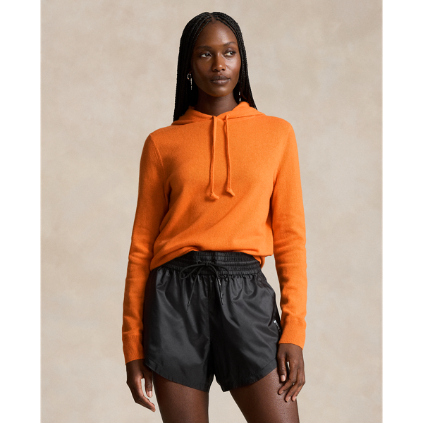 Orange Soda Heather Washable Cashmere Hoodie RLX 1