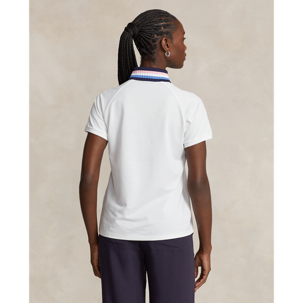 Ceramic White Multi Tailored Fit Quarter-Zip Polo Shirt RLX 5