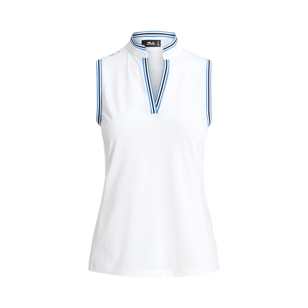 Ceramic White/ Navy Tailored Fit Piqu&eacute; Sleeveless Shirt RLX 2