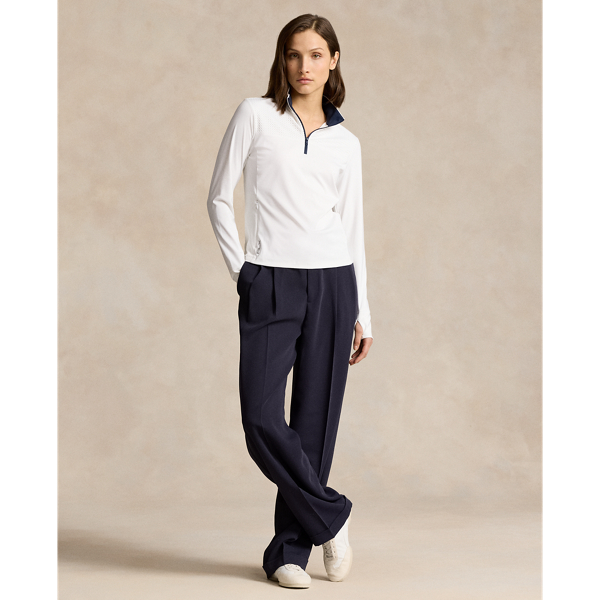 White/Refined Navy Performance Quarter-Zip Pullover RLX 4