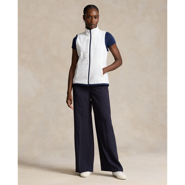 Ceramic White/Navy Terry Sleeveless Full-Zip Vest RLX for winter 4