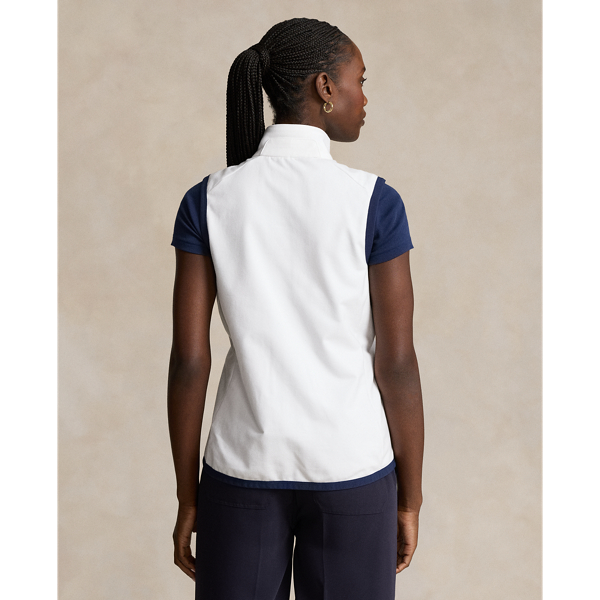 Ceramic White/Navy Terry Sleeveless Full-Zip Vest RLX for winter 5