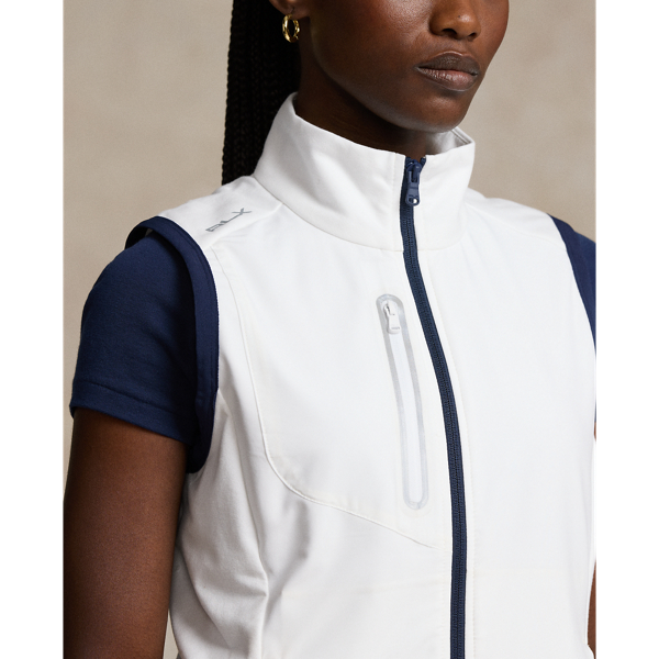 Ceramic White/Navy Terry Sleeveless Full-Zip Vest RLX for winter 6