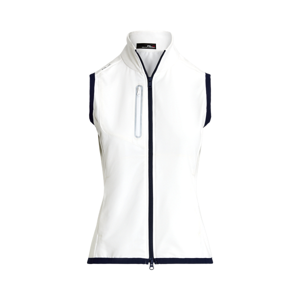 Ceramic White/Navy Terry Sleeveless Full-Zip Vest RLX for winter 2
