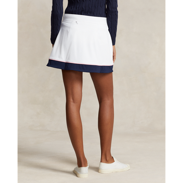 White/Navy 15" Faux-Wrap A-Line Skort RLX 5