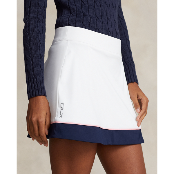 White/Navy 15" Faux-Wrap A-Line Skort RLX 6