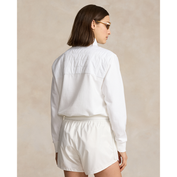 Ceramic White Quilted-Panel Fleece Pullover RLX for fall 5