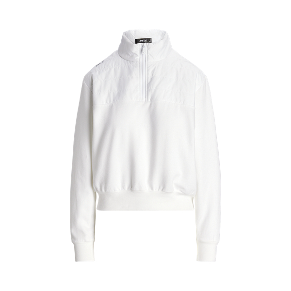 Ceramic White Quilted-Panel Fleece Pullover RLX for fall 2